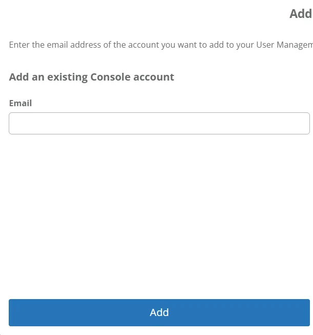 Přidání existujícího účtu Console do týmu